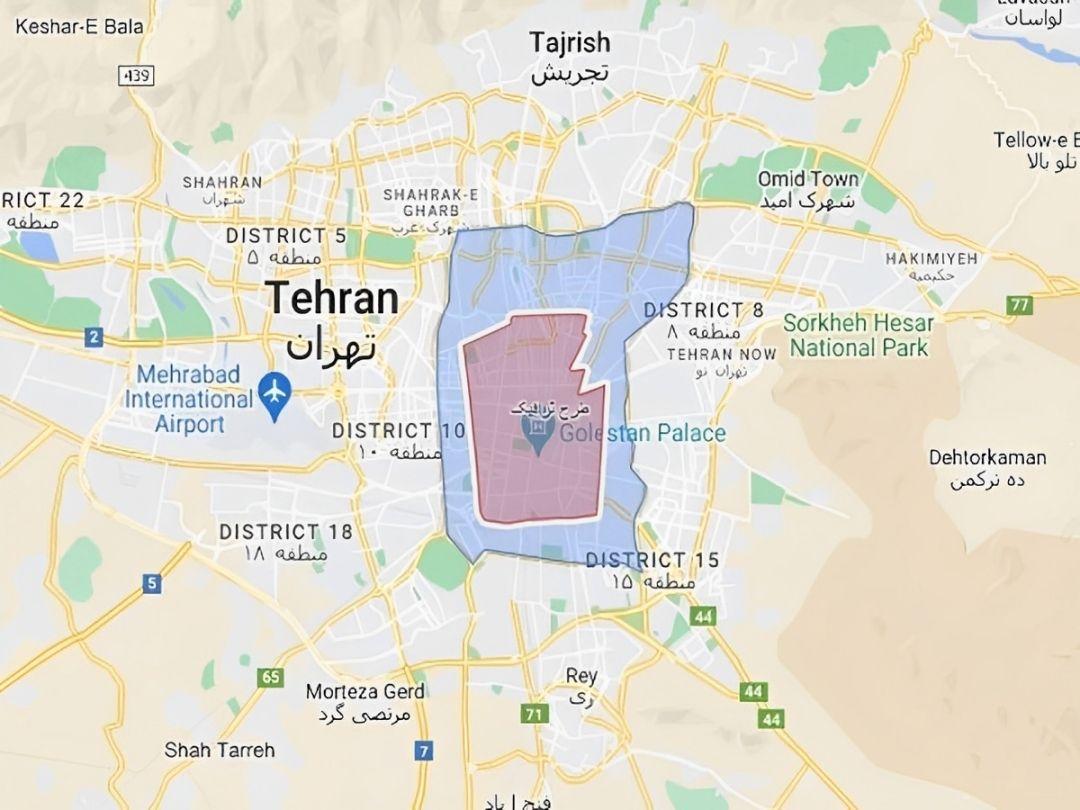 نقشه محدوده طرح ترافیک
